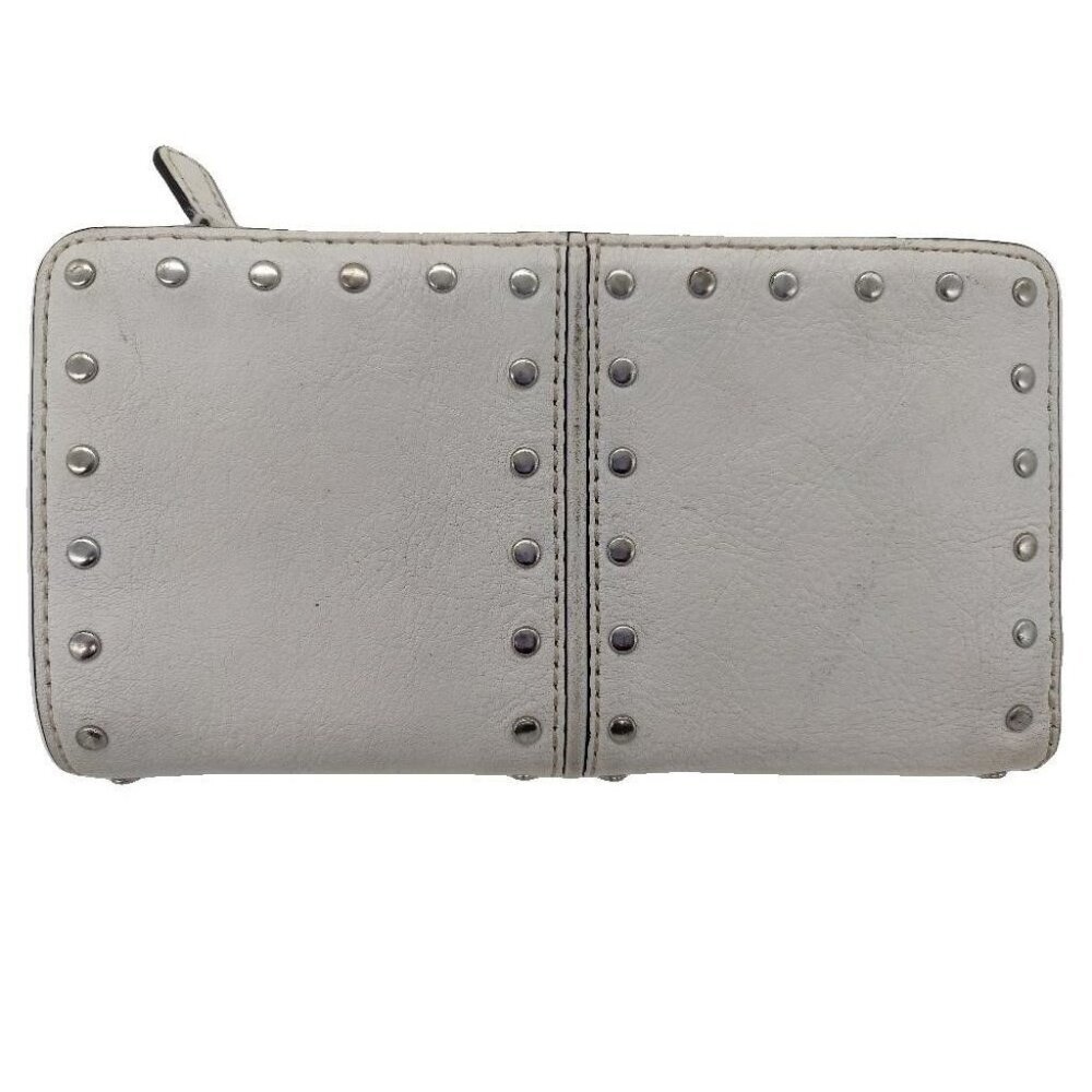 Michael Kors MK White Bifold Long Wallet Organizer Embellished Studded